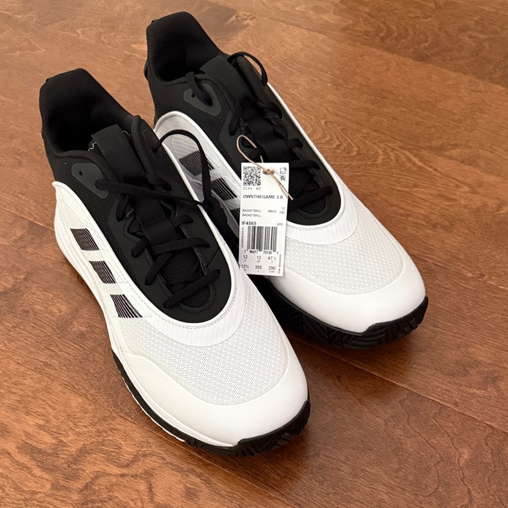 Adidas Men's Black and White Athletic Sneakers - Picture 3 of 4